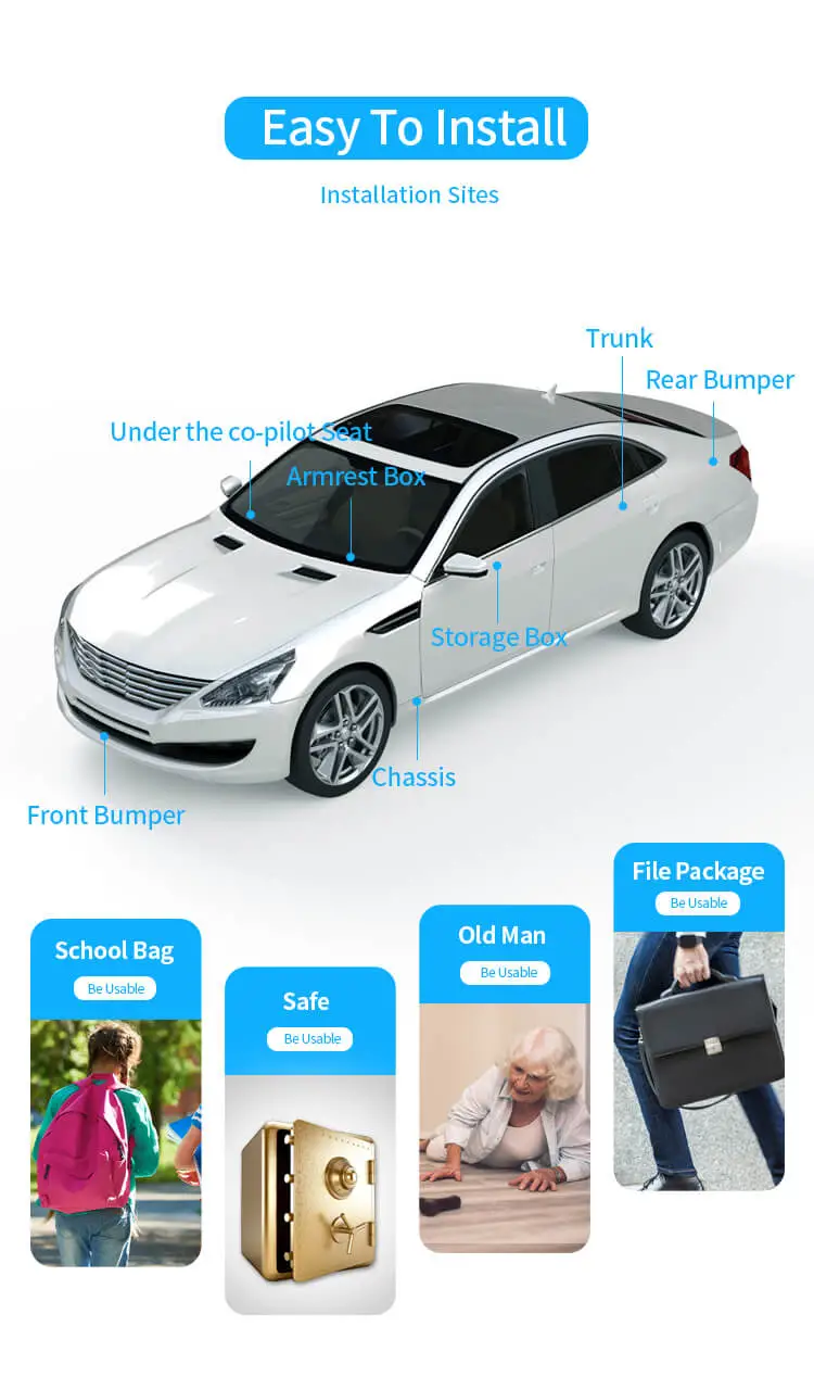 4G Uzun Ömürlü GPS Takip Cihazı - 3 Yıl Pil, Şarj Edilemez Kompakt, Su Geçirmez, İç Mıknatış